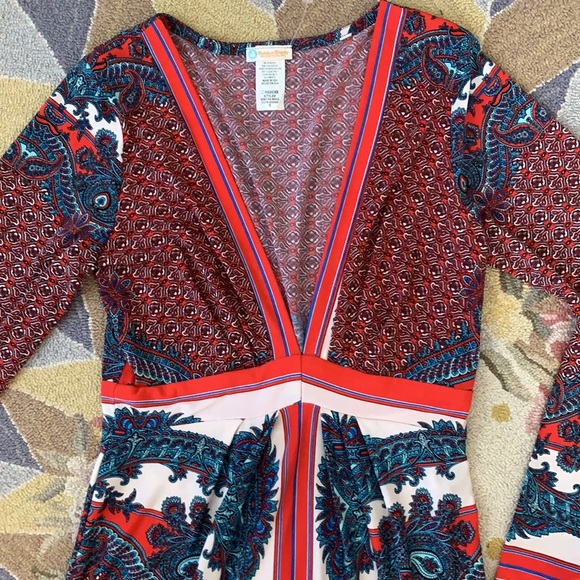 VINTAGE LOW CUT V NECK SEXY MIDI DRESS RUBBER DUCKY PRODUCTIONS INC XS S 2 4 - Picture 4 of 9